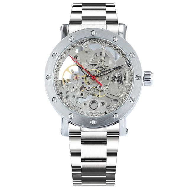 retro gold mechanical watch, view 6 - MRSLM