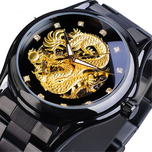 Men's hollow dragon mechanical watch - MRSLM