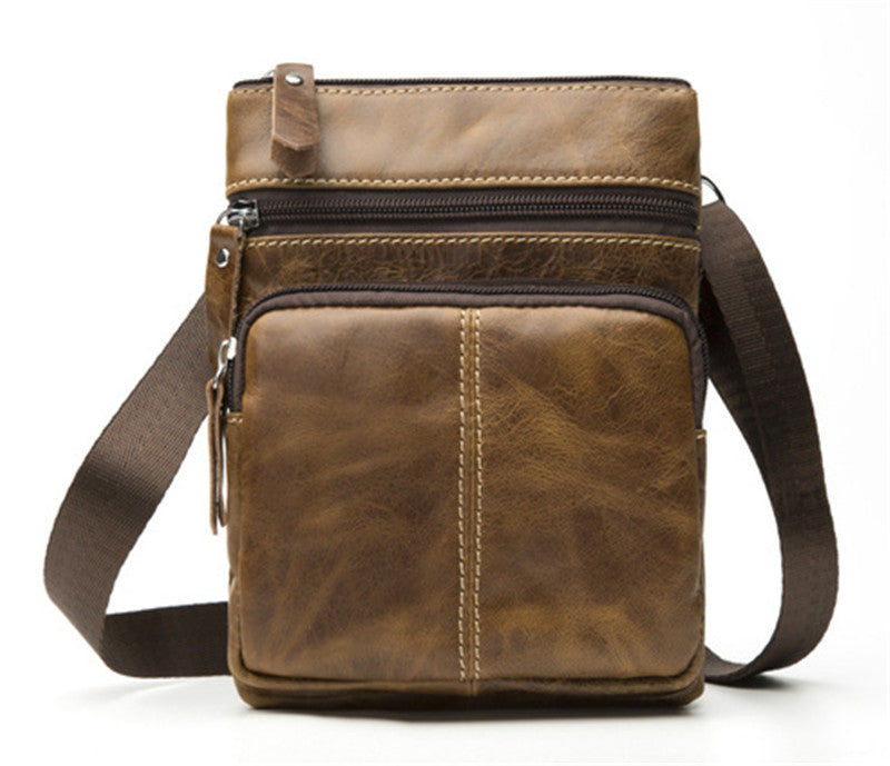retro cowhide shoulder bag, view 2 - MRSLM