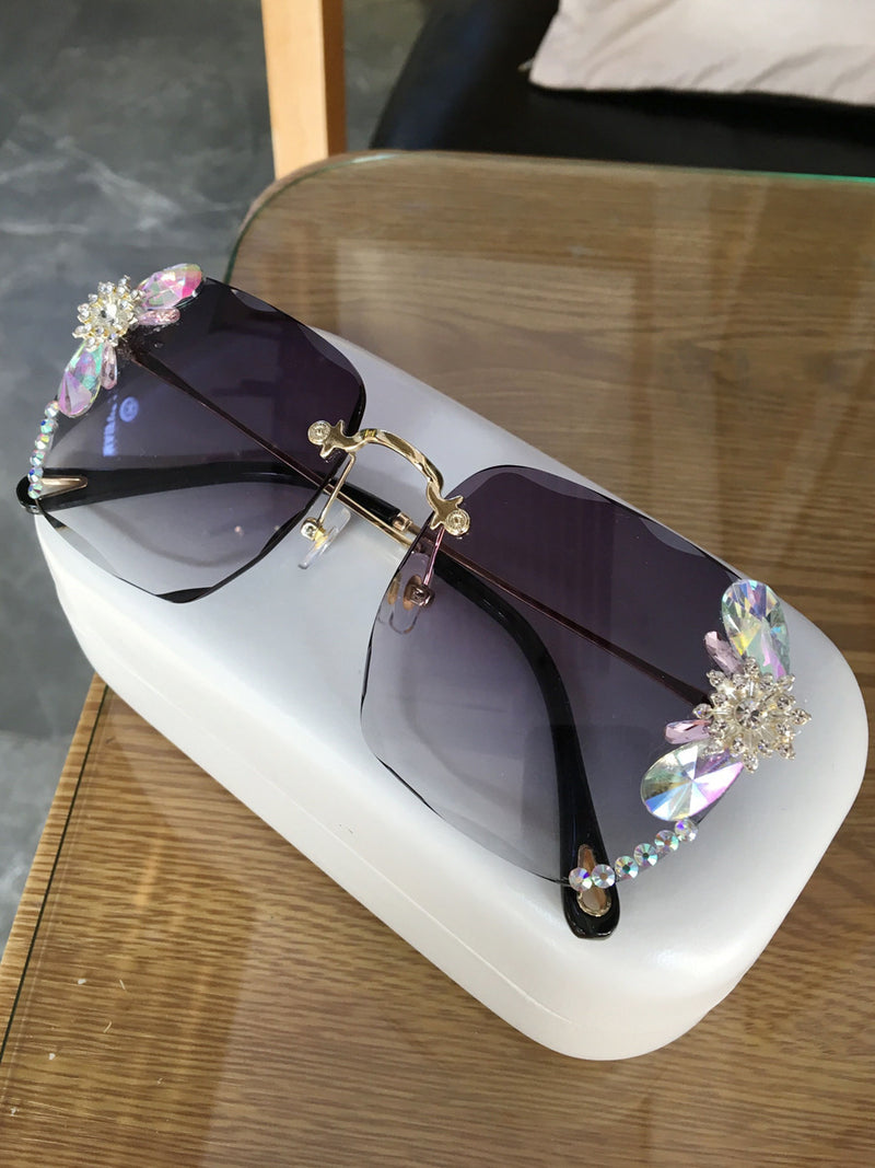 rhinestone gradient sunglasses, view 5 - MRSLM