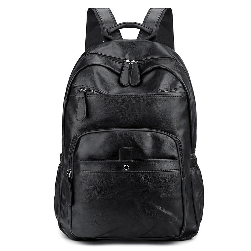 soft faux leather large capacity backpack, view 5 - MRSLM