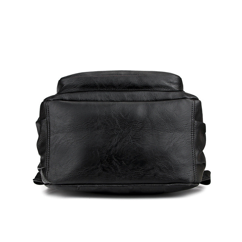 soft faux leather large capacity backpack, view 3 - MRSLM