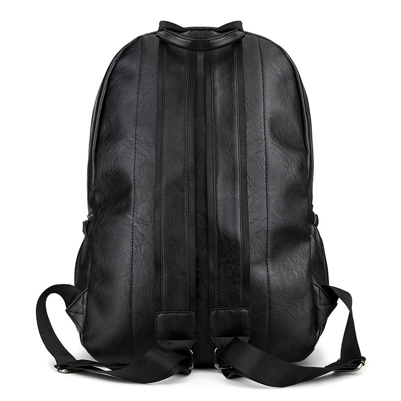 soft faux leather large capacity backpack, view 4 - MRSLM