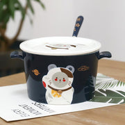 3d relief cartoon ceramic instant noodle bowl, view 4 - MRSLM