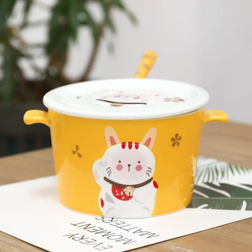 3d relief cartoon ceramic instant noodle bowl, view 2 - MRSLM