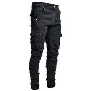 men's multi-pocket denim jeans, view 5 - MRSLM