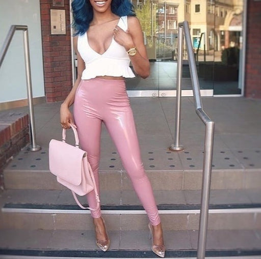 shiny faux leather leggings - MRSLM