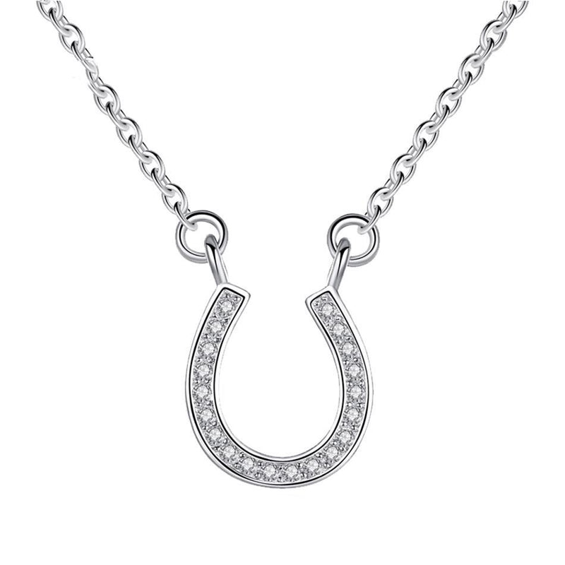 silver letter U pendant necklace, view 6 - MRSLM
