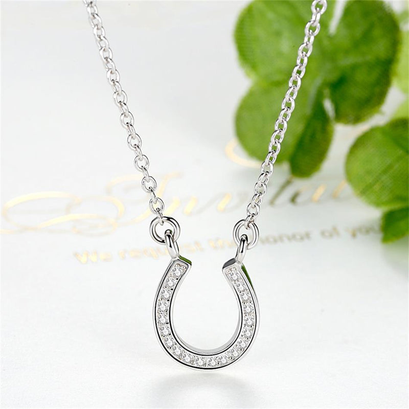 silver letter U pendant necklace, view 4 - MRSLM