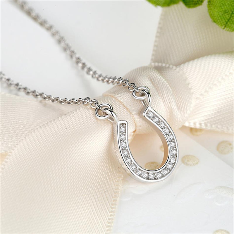 silver letter U pendant necklace, view 2 - MRSLM