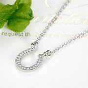 silver letter U pendant necklace, view 3 - MRSLM
