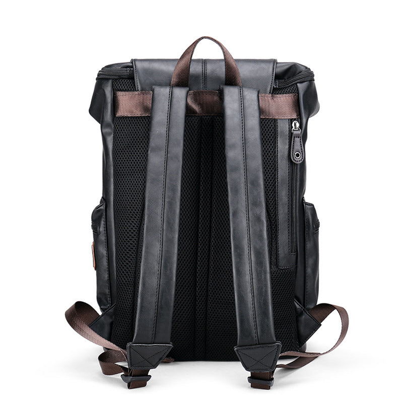 Retro PU leather backpack, view 4 - MRSLM