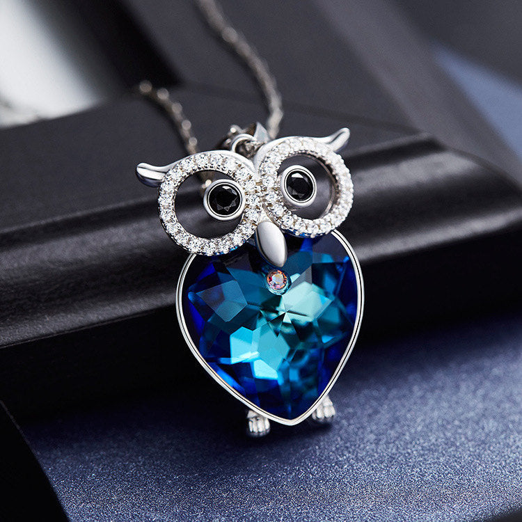 owl pendant necklace, view 4 - MRSLM
