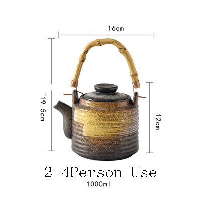 japanese style ceramic teapot, view 2 - MRSLM