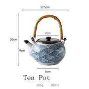 japanese style ceramic teapot, view 4 - MRSLM