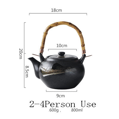 japanese style ceramic teapot, view 5 - MRSLM