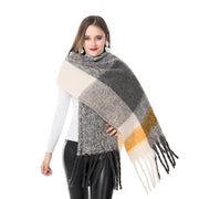 check fringed scarf, view 2 - MRSLM