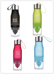 colorful frosted plastic water bottle, view 5 - MRSLM