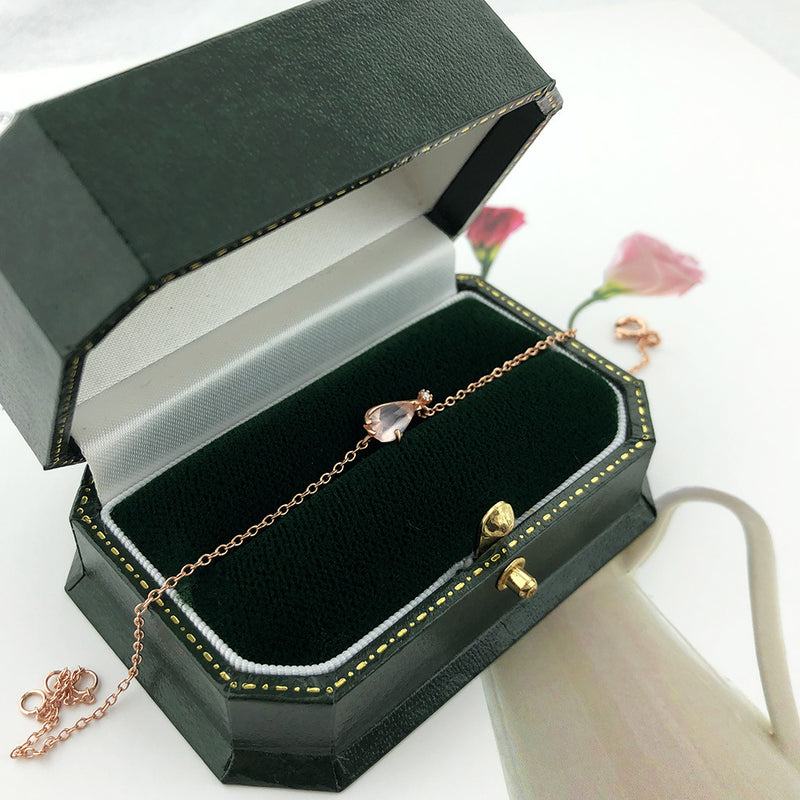 cherry blossom crystal silver bracelet, view 2 - MRSLM
