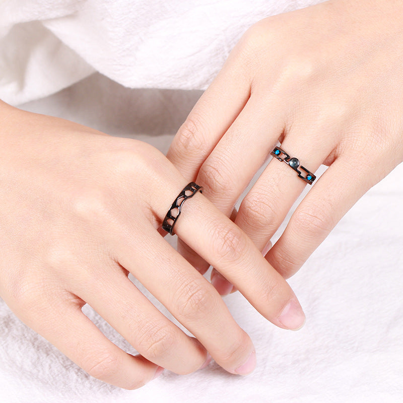 couple sterling silver rings pair - MRSLM