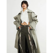 women's double-breasted trench coat, view 6 - MRSLM