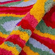 colorful psychedelic round tufted rug, view 6 - MRSLM