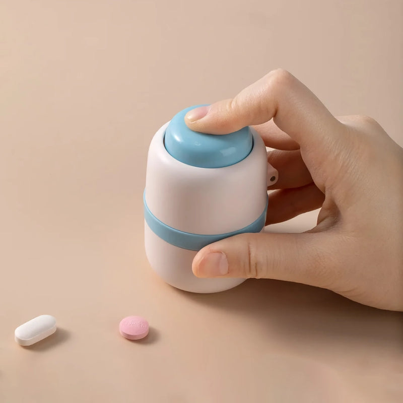 portable 2-in-1 pill box with cutter, view 7 - MRSLM
