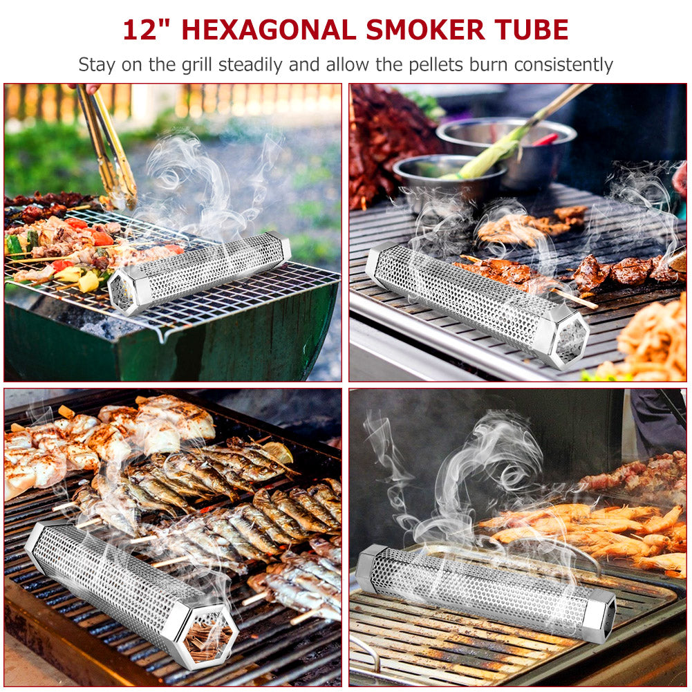 Hexagon Stainless Steel Smoker Tube for BBQs and Grills