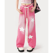 pink vintage wide leg jeans, view 3 - MRSLM