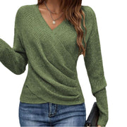 v-neck cross knitted sweater, view 2 - MRSLM