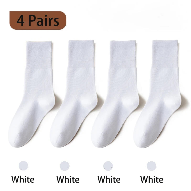 4 pairs women's loose cotton socks, view 3 - MRSLM