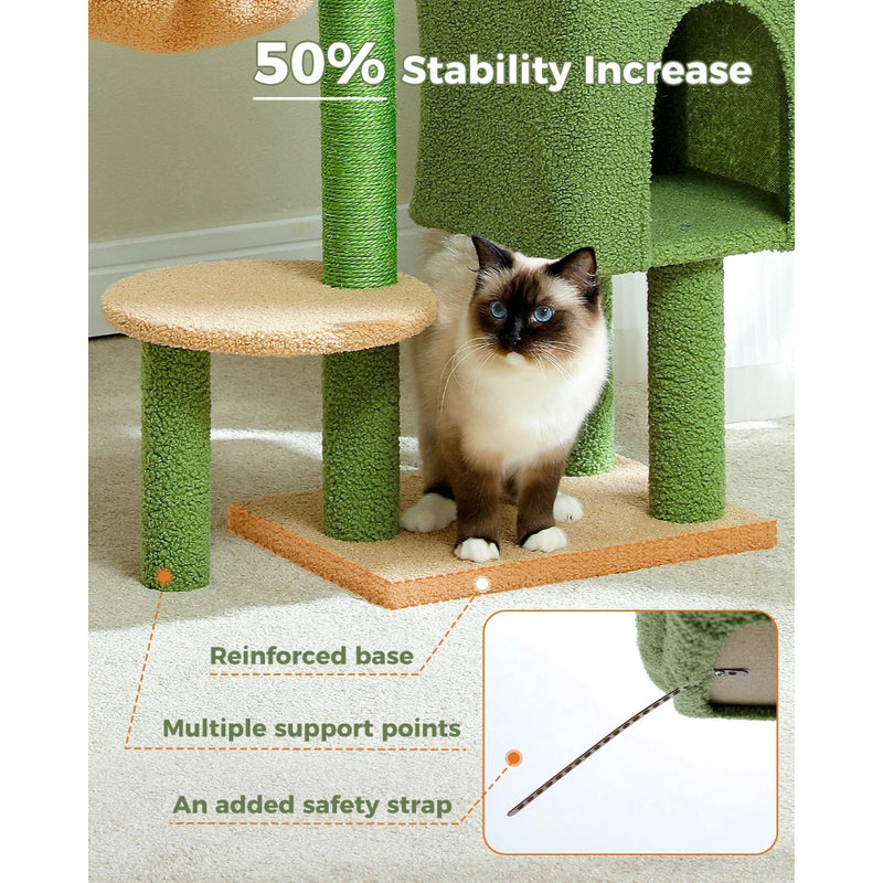 cactus cat tree tower, view 5 - MRSLM