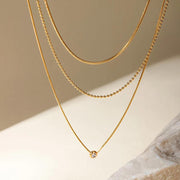 three layer Y shaped necklace, view 5 - MRSLM