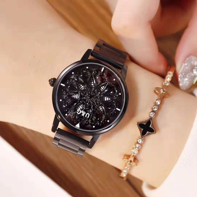 women's diamond pattern watch, view 3 - MRSLM
