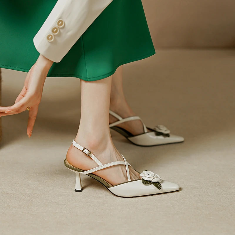 flower high heel sandals, view 6 - MRSLM