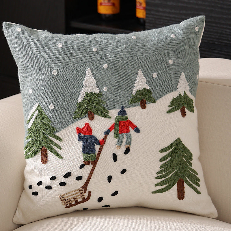 christmas snowflake pillow cover, view 9 - MRSLM