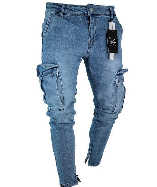 men's cargo hole denim jeans, view 5 - MRSLM