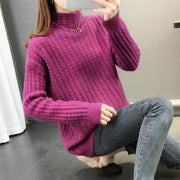 Women's cable knit turtleneck sweater, view 10 - MRSLM