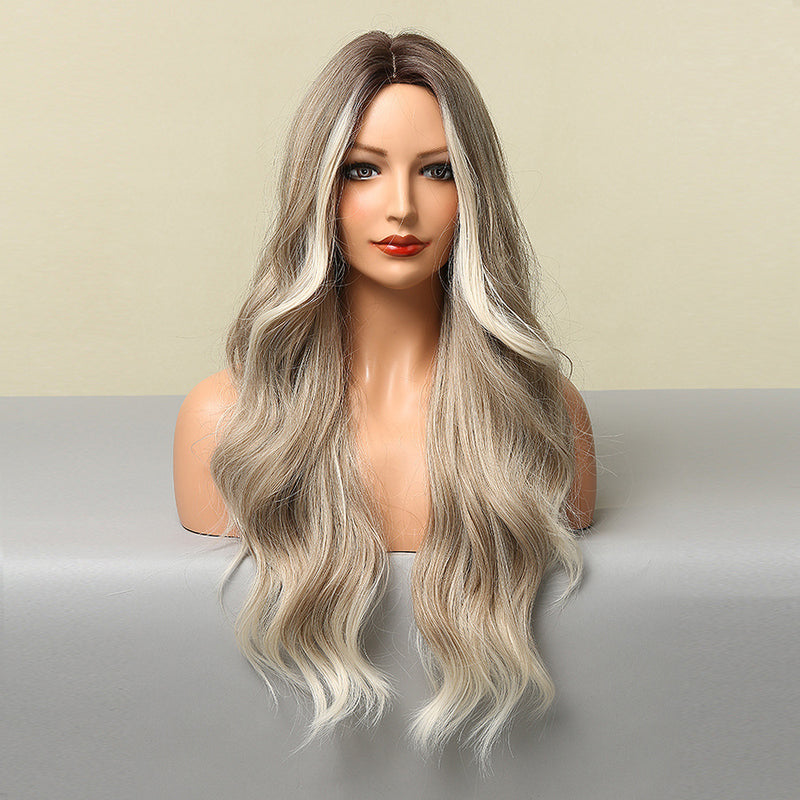 medium large wave mixed color wig, view 9 - MRSLM