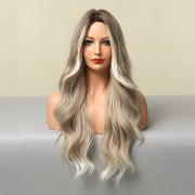 medium large wave mixed color wig, view 10 - MRSLM