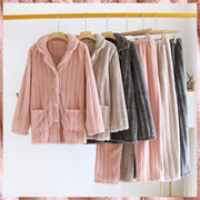 His and hers flannel pajama set, view 4 - MRSLM