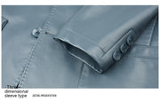 sheepskin suit collar leather jacket, view 9 - MRSLM