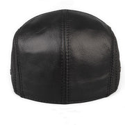 men's cowhide leather hat black, view 10 - MRSLM