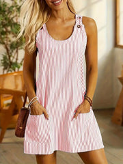 Striped overall jumpsuit skirt, view 8 - MRSLM