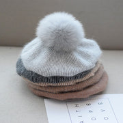 Warm rabbit fur beret, view 7 - MRSLM