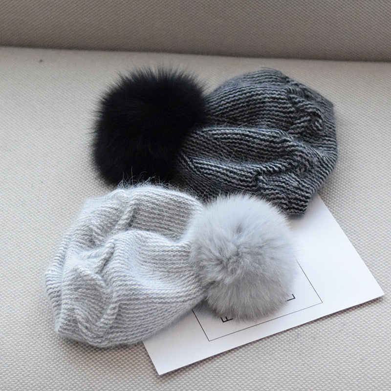 Warm rabbit fur beret, view 8 - MRSLM