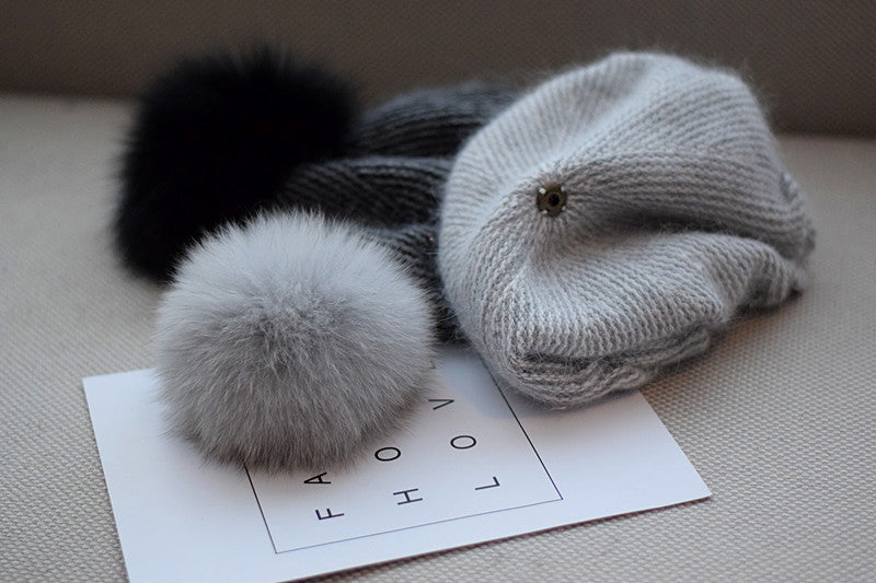 Warm rabbit fur beret, view 9 - MRSLM