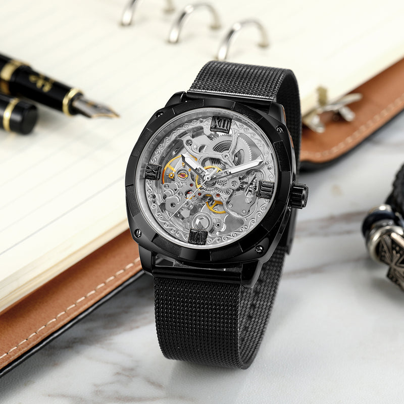 Men's automatic mechanical watch, steel band, view 8 - MRSLM