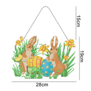 easter bunny diamond painting hanging ring, view 5 - MRSLM