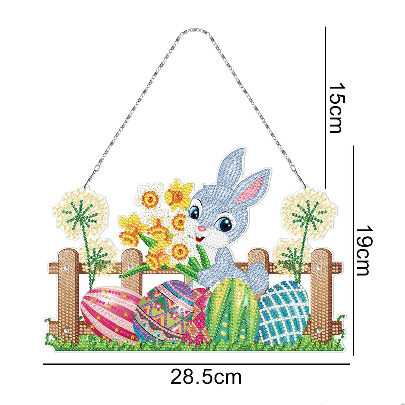 easter bunny diamond painting hanging ring, view 6 - MRSLM